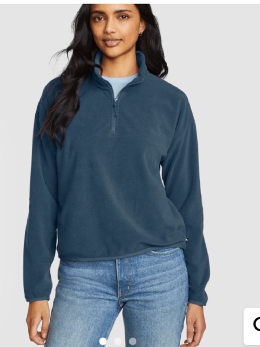 Eddie Bauer Women's Deep Blue Quarter-Zip Fleece Pullover